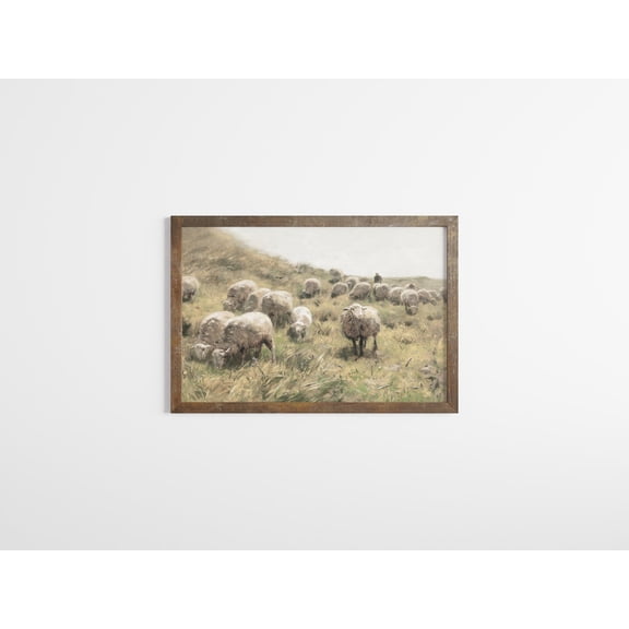 Vintage Spring Sheep Nursery Room Sheep Farmhouse Decor Rustic Lamb Art