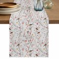 thumbnail image 1 of Vintage Spring Wallpaper Table Runner, Bird Red Flower Plants Texture Cotton Linen Kitchen Table Decoration Washable Dining Tabletop Runners for Home Party Decor 13x72 Inches, 1 of 9