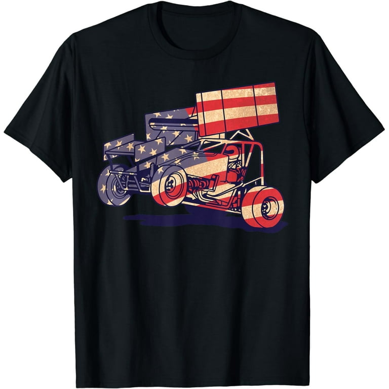 Sprint Car Racing T Shirts American Flag Sprint Car Racing T Shirts American Flag