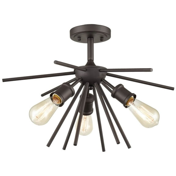 Vintage Sputnik Semi Flush Ceiling Lights, Golden Bronze