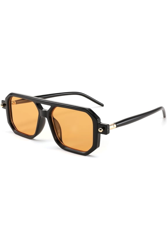 Vintage Square 70s Flat Aviator Sunglasses Women Men Classic Retro Stylish Frame UV400 Sunglasses B2622