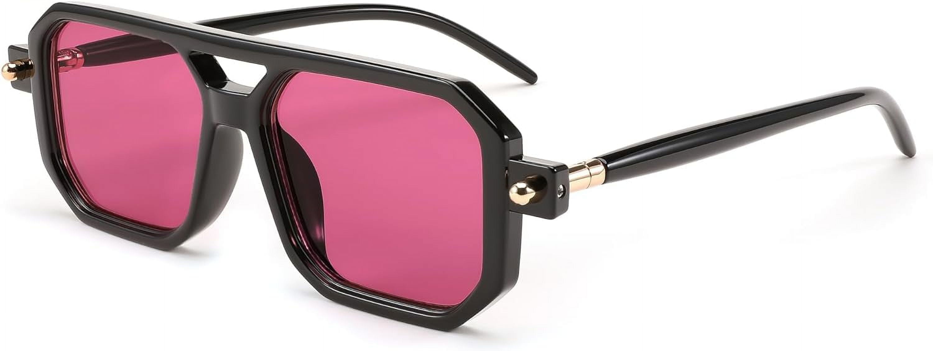 Vintage Square 70s Flat Aviator Sunglasses Women Men Classic 