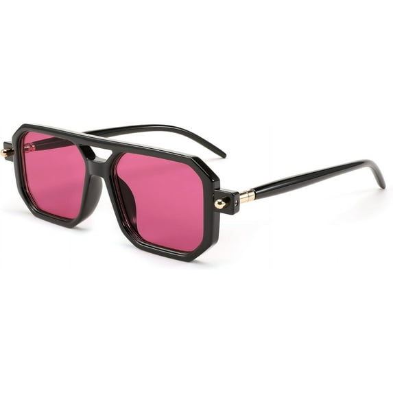 Vintage Square 70s Flat Aviator Sunglasses Women Men Classic Retro Stylish Frame UV400 Sunglasses B2622