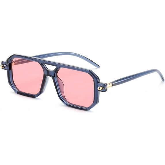 Vintage Square 70s Flat Aviator Sunglasses Women Men Classic Retro Stylish Frame UV400 Sunglasses B2622