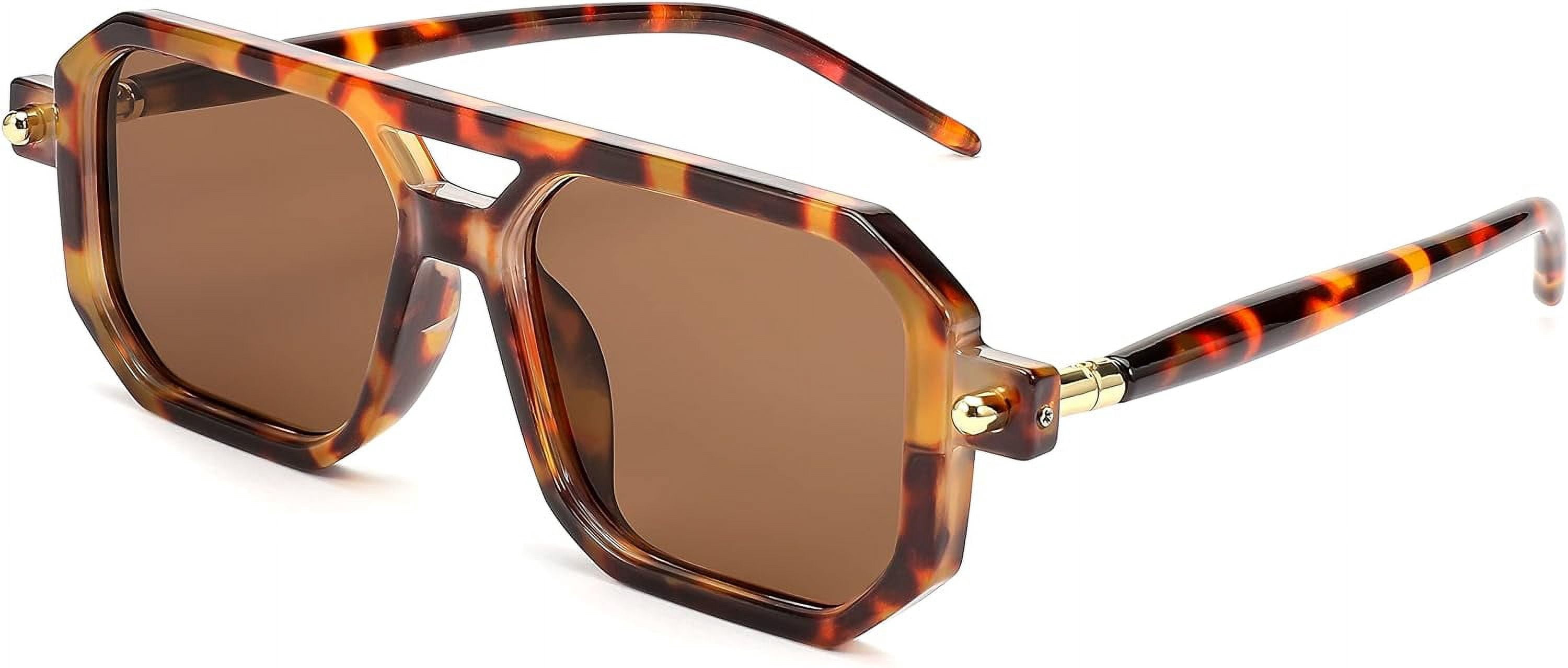 Vintage Square 70s Flat Aviator Sunglasses Women Men Classic  display picture 2
