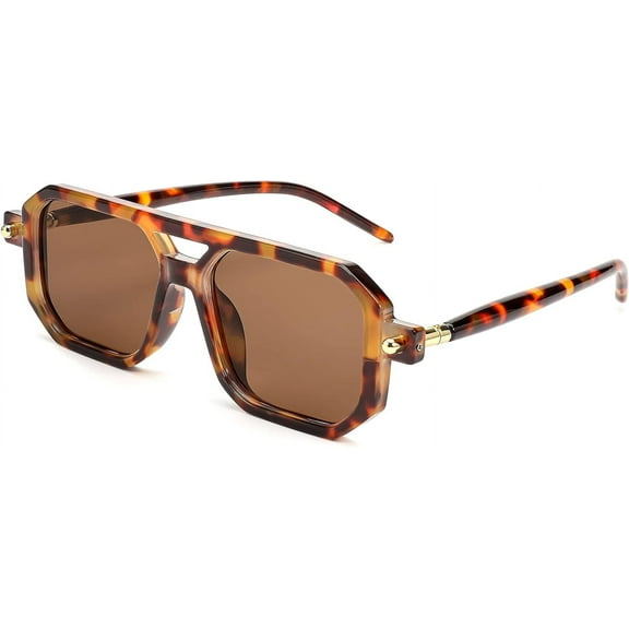 Vintage Square 70s Flat Aviator Sunglasses Women Men Classic Retro Stylish Frame UV400 Sunglasses