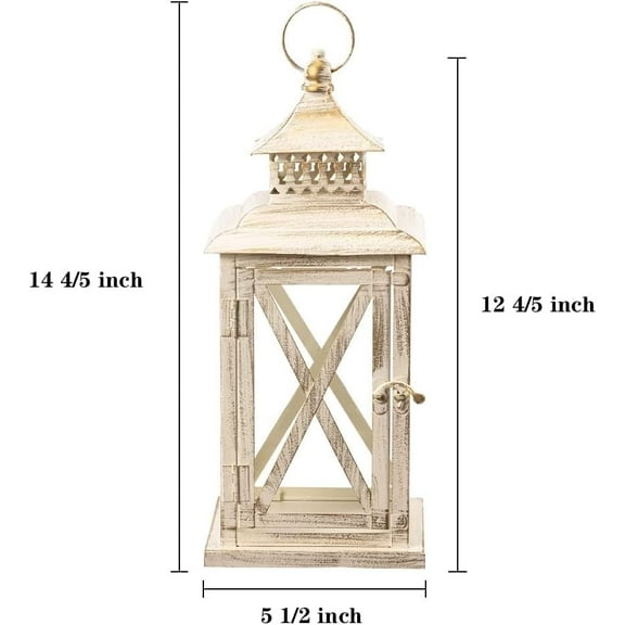 Vintage Square Candle  - Large Farmhouse Lanterns for Indoor & Outdoor Decor