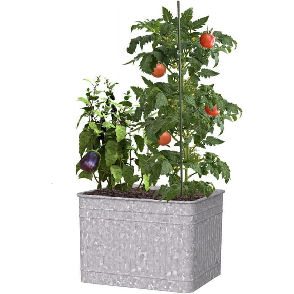 Panacea Vintage Galvanized Planter, Large Raised Garden, 22"W x 18"H, 2 pack