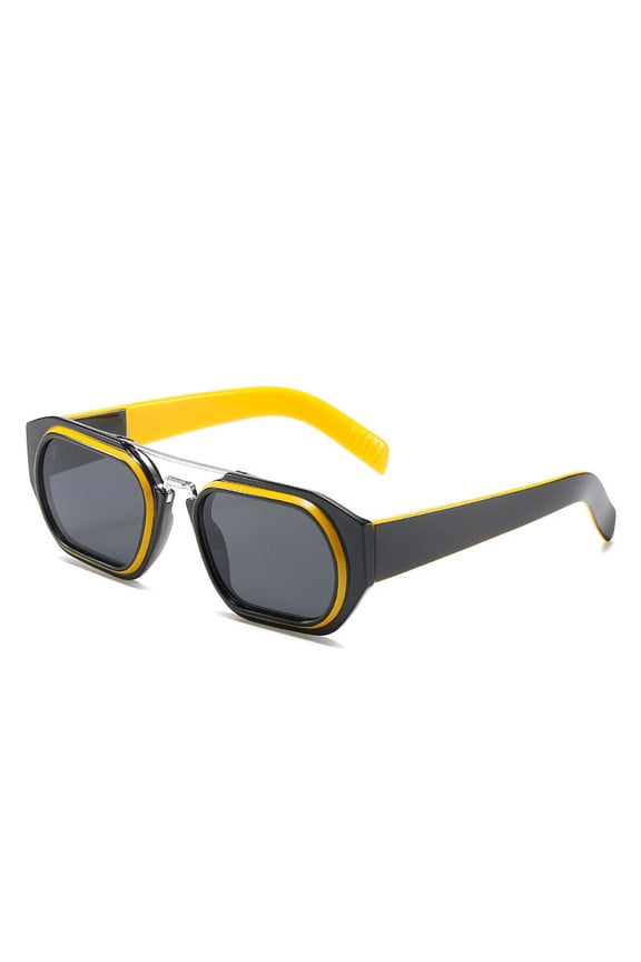 Vintage Square Sunglasses for Men, UV400 Protection, Plastic and Metal Frame with Clip-on Design, Small Face Fit