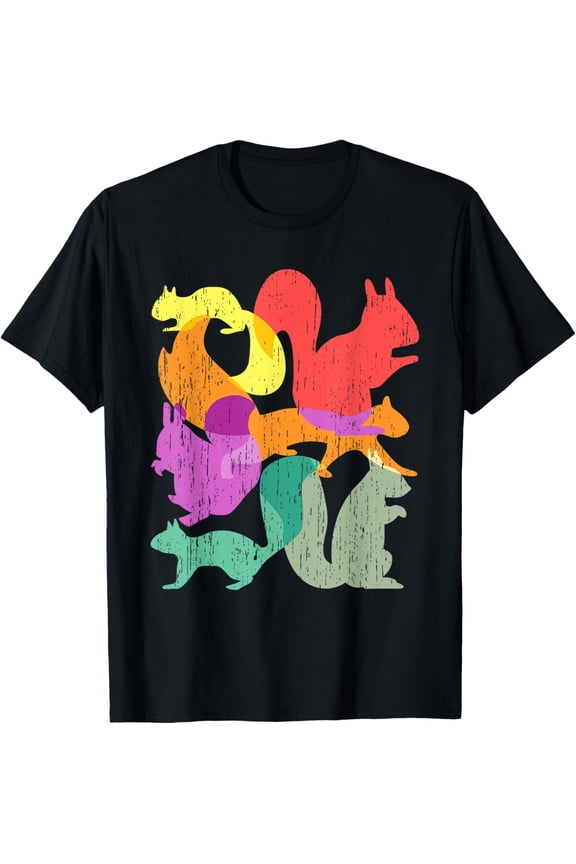 t-shirt Vintage Squirrels Funny Forest Animal Rodent Lovers Outfit T-Shirt mens,black,women,funny,journey,Crew Neck, Short Sleeve,printing
