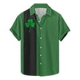 thumbnail image 1 of Vintage St Patricks Day Bowling Shirt Men Button Down Hawaiian Shirts Short Sleeve Casual Saint Patricks Day Shirt, 1 of 5