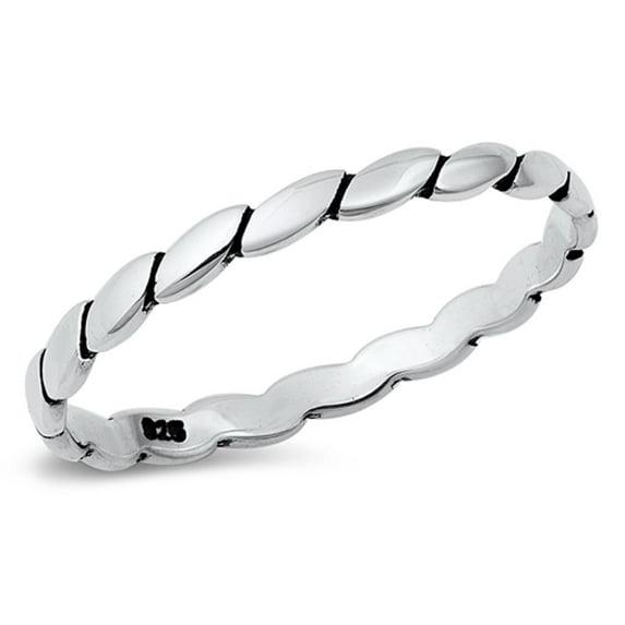 Vintage Stacking Rope Ring .925 Sterling Silver Band Jewelry Female Male Unisex Size 4