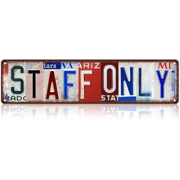 Vintage Staff Only Metal Tin Signs Street Signs Man Cave Bar Cafe Home Wall Decor 16 x 4 Inches