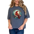 thumbnail image 1 of Vintage Stained Glass Cardinal T-Shirt, Nature Bird Art Tee, Unique Bird Lover Gift, Colorful Glass Bird Print Shirt, Artistic Wildlife Tee, Denim Comfort Colors T-Shirt, Small, 1 of 1