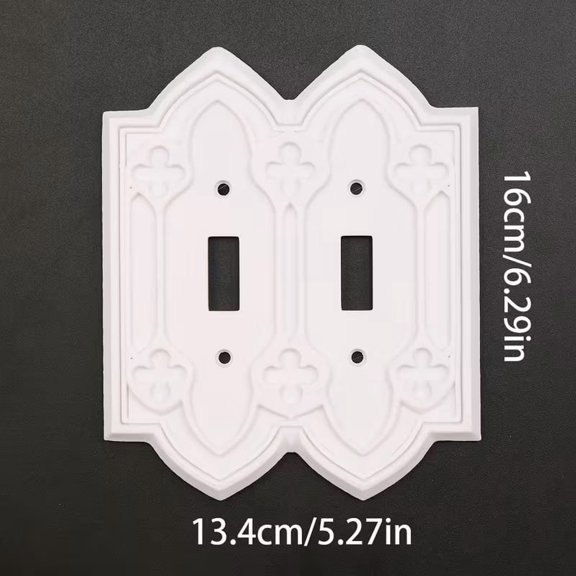 Vintage Stained Glass Double Socket Cover Panel - Rococo Style Decorative Switch Plate for Home Decor