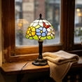 thumbnail image 1 of Vintage Stained Glass Table Lamp, Plug-in Decorative Bedside Lamp for Bedroom, Living Room & Study, 1 of 7