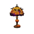 thumbnail image 1 of Vintage Stained Halloween Night Light,Pumpkin Spider Web Lamp Resin Base Spooky Desktop Decor for Home Mantel Shelf Gift, 1 of 6