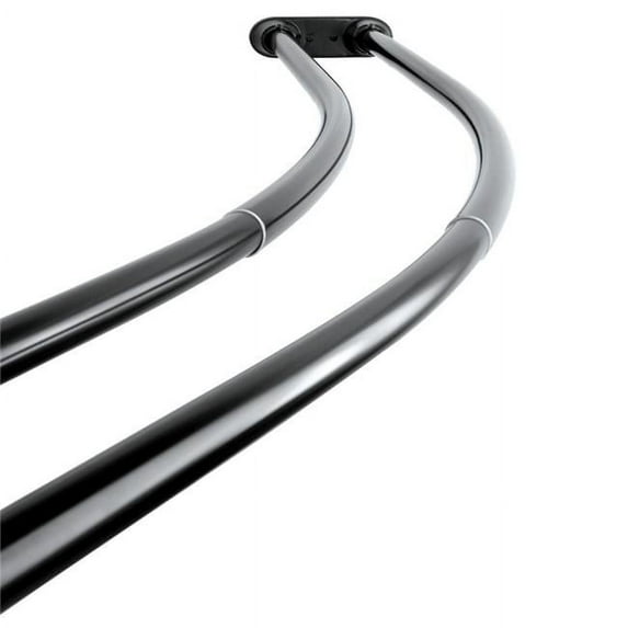 Vintage Stainless Steel Adjustable Double Curved Shower Rod, Black