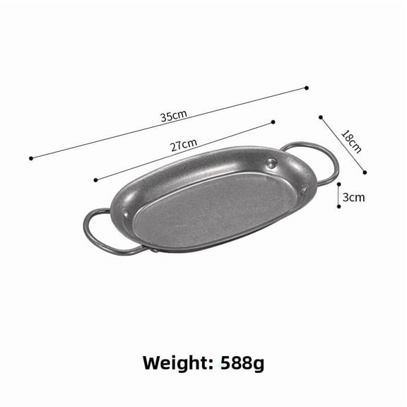 Vintage Stainless Steel Oval Seafood Platter Double Handle Serving Tray Antique