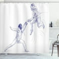 thumbnail image 1 of Vintage Stall Shower Curtain, Retro Cinema Movie Vintage Paper Texture Hollywood Stars Theme Image Print, Fabric Bathroom Decor Set with Hooks, Brown Ecru Grey, 1 of 4