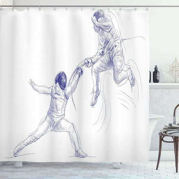 Vintage Stall Shower Curtain, Retro Cinema Movie Vintage Paper Texture Hollywood Stars Theme Image Print, Fabric Bathroom Decor Set with Hooks, Brown Ecru Grey