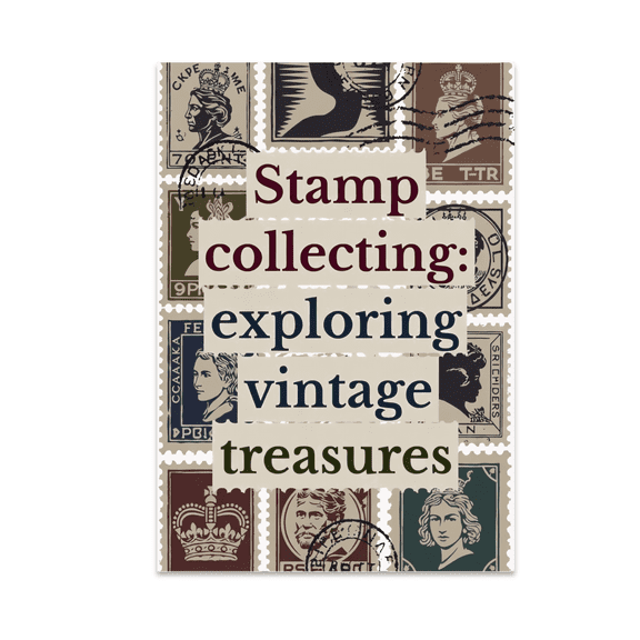Vintage Stamp Wall Art - Stamp Collecting Enthusiast - 13x19 Poster Print
