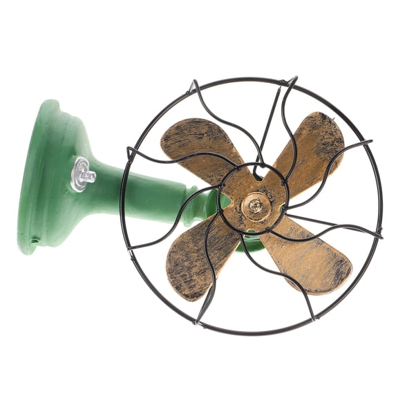 Vintage Green Standing Fan Decor, Non-Functional Bar Style Resin Craft for Bedroom and Household Casual Decoration