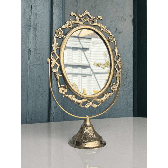 NamasteHimalayas Vintage Standing Oval Dressing Table Mirror Elegant Vanity Mirror | Elegant Victorian Style