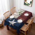 thumbnail image 1 of Vintage Star Country Table Cloth Waterproof Tablecloths, American Flag Blue Red Tablecloth Dining Table Cover for Kitchen Party Tabletop Outdoor, Rectangle Tablecloth 52x70 Inch, 1 of 9