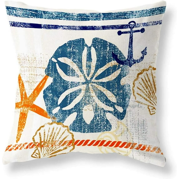 Vintage Starfish Seahorse Anchor Game Pillow Covers, Decorative Pillowcase for Home Sofa Bedding Couch Outdoor Cushion Covers