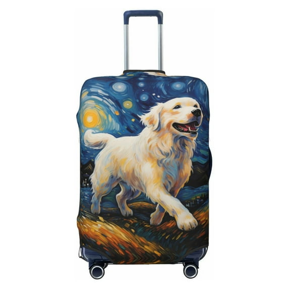 Vintage Starry Sky Labrador Luggage Cover Anti Scratch, Elastic Suitcase Protector Suitcase Covers for Luggage Fits 18-32 Inch Luggage