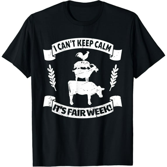 Vintage State and County Fair Show - Farm Animal Showing T-Shirt men and women can wear, black, white, gifts.