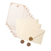 Vintage Stationery Letter Writing Paper Set with 3 Envelopes 6 Lined Letter Paper 3 Seal Stamp Sticker for Wedding