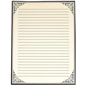 Vintage Stationery Paper 100 Pack Elegant Antique Retro Lined Sheets 100gsm Perfect For Writing Poems Lyrics Letters Office Notes Wedding Invitations and Printing Supplies, Cream Color Size 8.5" X 11"