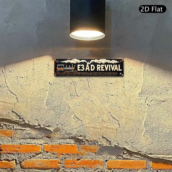 Vintage Steam Locomotive Wall Art 4x16 Inch Aluminum Sign E3 AD Revival Retro Railroad Design Metal Plaque 1pc for Home Office Bar Decor