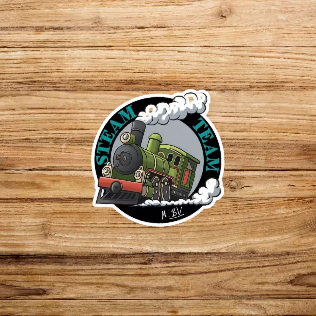 Vintage Steam Team Train Sticker - Kids Room Decor, Laptop, Water ...