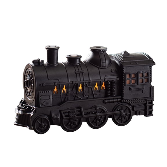 Vintage Steam Train Essential Oil Diffuser, 300 mL Cool Mist Humidifier with Remote Control, 2 Mist Modes, Dual-Color LED, Black