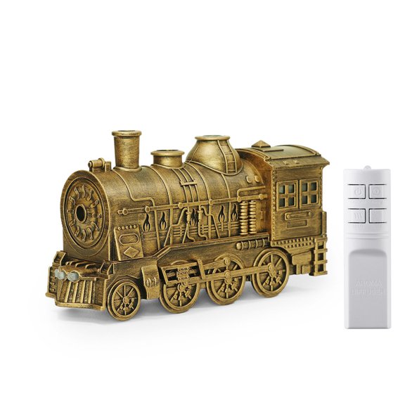 Vintage Steam Train Essential Oil Diffuser, 300ml Retro Train Quiet Aromatherapy Diffuser and Humidifier with Dual Color LED Light & 2 Mist Modes, Creative Home Decor & Gift for Adults