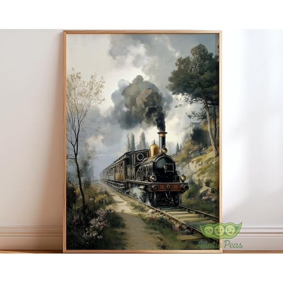 Vintage Steam Train Railway Wall Art Print, Unframed Paper Poster 24x36in