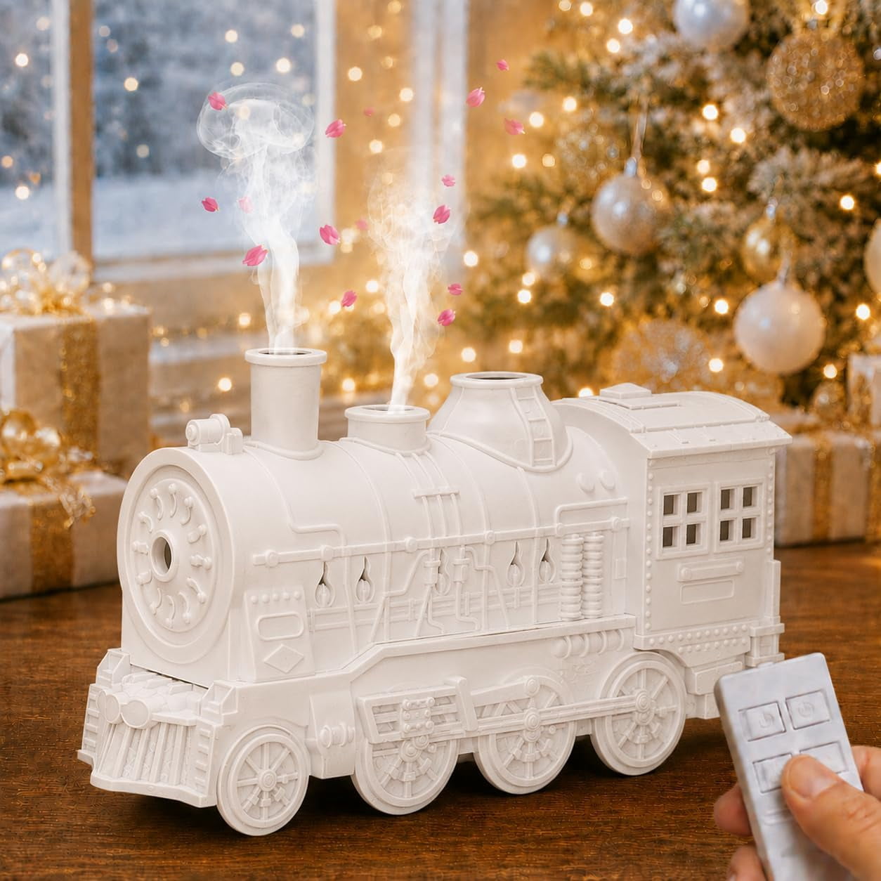 Vintage Steam Train Shaped Essential Oil Diffuser Humidifier, 300ml ...