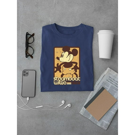 Vintage Steamboat Willie T-shirt Color Men's -SmartPrintsInk Designs