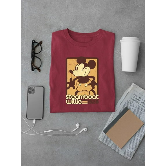 Vintage Steamboat Willie T-shirt Color Women's -SmartPrintsInk Designs