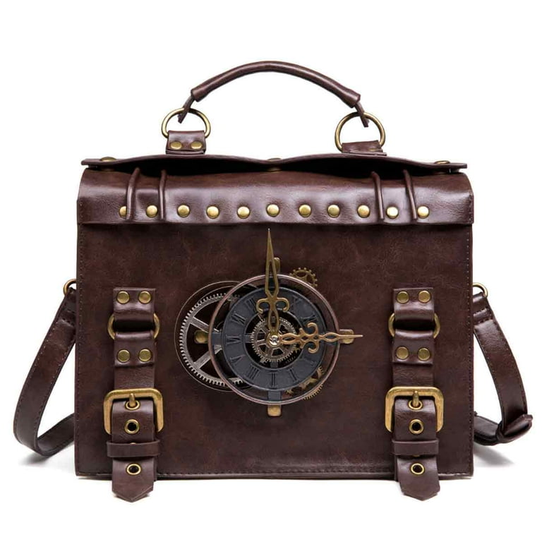 Vintage Steampunk Backpack Gothic Satchel Handmade Leather