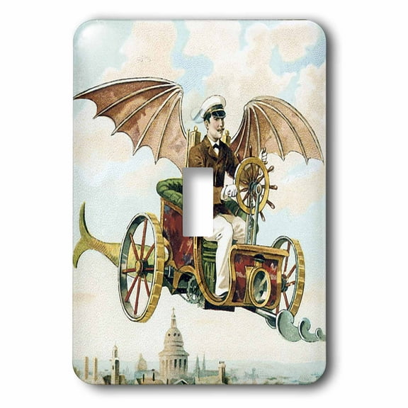 Vintage Steampunk Flying Machine Dirigible Design single toggle switch lsp-102667-1