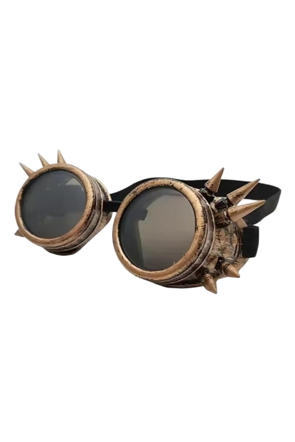 Vintage Steampunk Goggles Glasses Cosplay Punk Gothic with Rotating Gears & Gradient Lenses, Retro Sunglass Goggles for Mad Scientist Costume & Outdoor Parties