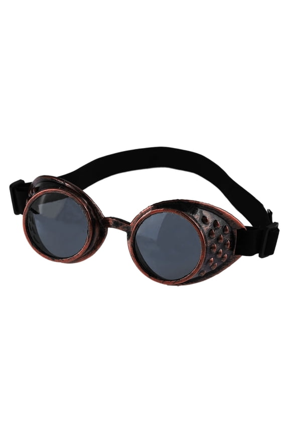 Vintage Steampunk Goggles Glasses Mad Scientist Goggles for Cosplay Costumes Gothic Dark Round Glass Lens Halloween Cosplay Mad Scientist Rave Party Costume Accessory