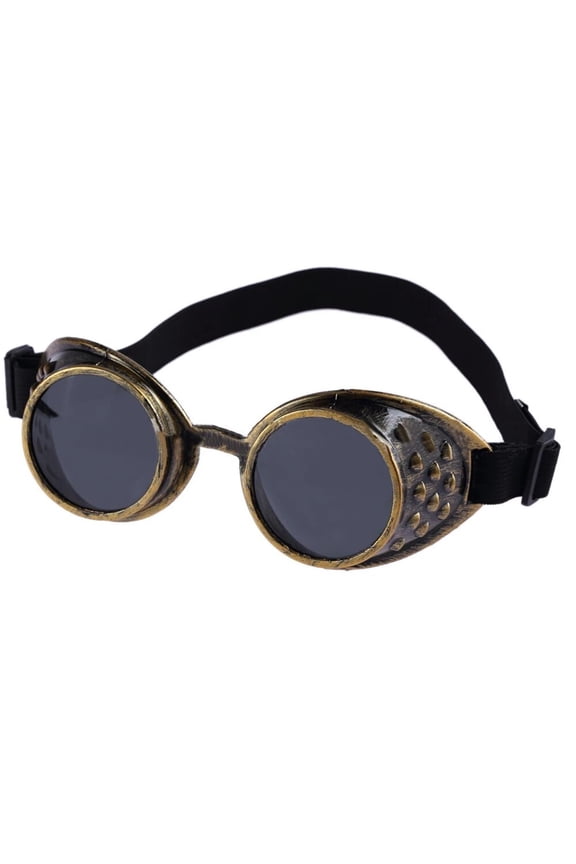 Vintage Steampunk Goggles Glasses Mad Scientist Goggles for Cosplay Costumes Gothic Dark Round Glass Lens Halloween Cosplay Mad Scientist Rave Party Costume Accessory