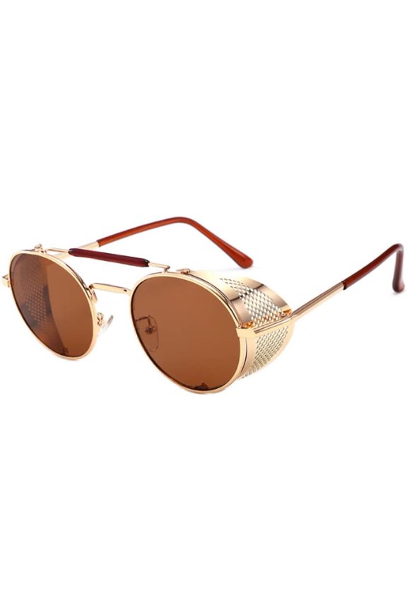 Vintage Steampunk Sunglasses Men Round Glasses Steam Punk Metal Sunglasses For Women UV400