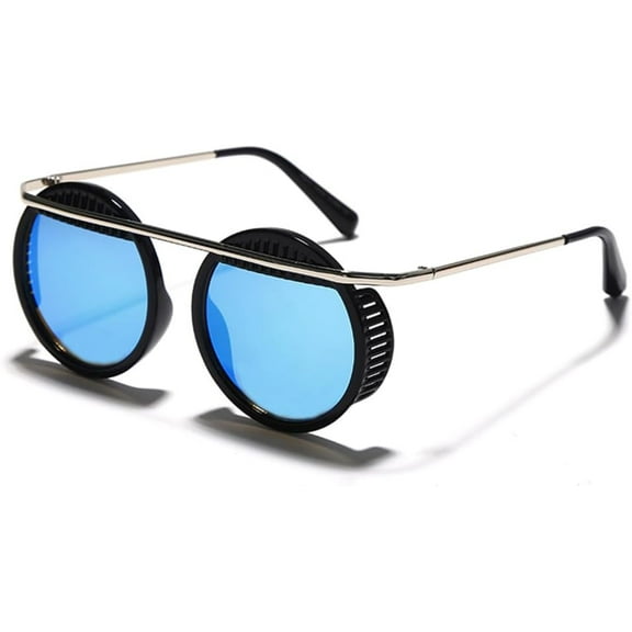 Vintage Steampunk Sunglasses Men Round Glasses Steam Punk Metal Sunglasses Women Mirror Shades UV400