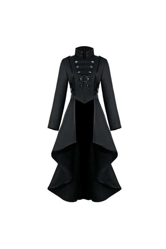 Vintage Steampunk Women Coat Punk Jacket Gothic Long Sleeve Swallowtail Dress